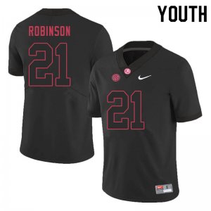 NCAA Youth Alabama Crimson Tide #21 Jahquez Robinson Stitched College 2020 Nike Authentic Black Football Jersey UY17Y70CP